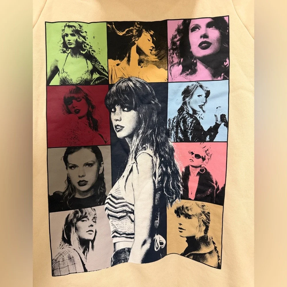 Taylor Swift Eras Tour Beige Hoodie Small Oversized Unisex Men’s Fit - Picture 4 of 5